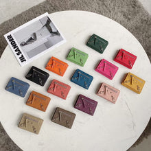 画像をギャラリービューアに読み込む, Soft Leather Short Trifold Wallet Woman Genuine Leather Wallet Zipper Coin Purse