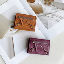 画像をギャラリービューアに読み込む, Soft Leather Short Trifold Wallet Woman Genuine Leather Wallet Zipper Coin Purse