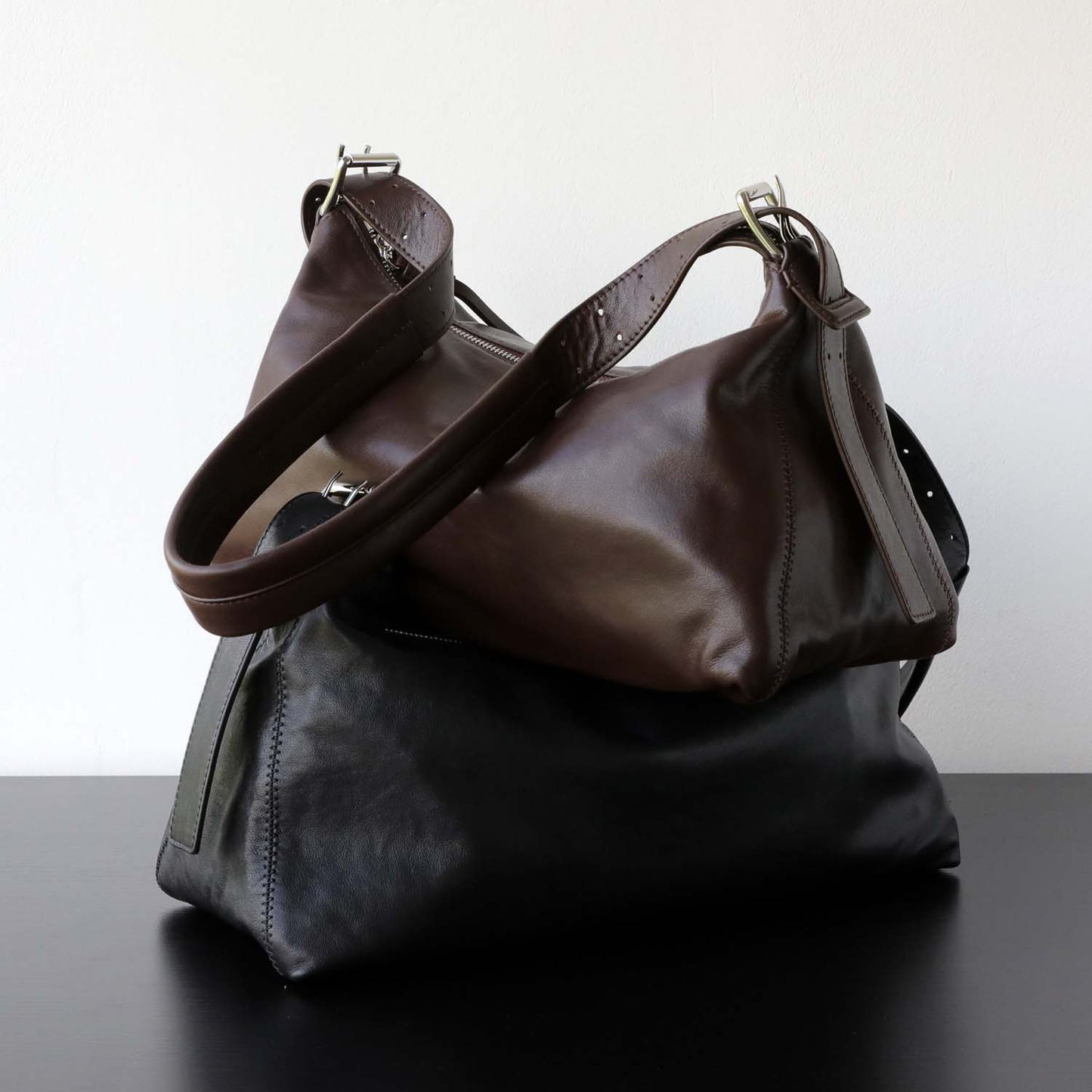 Vegetable Tanned Leather Hobo Bag