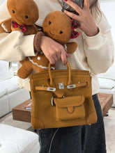 Load image into Gallery viewer, Inspired Berkin Bag Toile Canvas Swift Leather Handbags | Automatic 20% OFF at Checkout