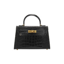 Load image into Gallery viewer, Inspired Mini Kelli 20 Crocodile Embossed Leather Chain Bag Golden Hardware