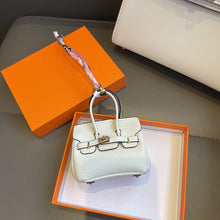 Load image into Gallery viewer, Inspired Mini Burkin Handbag Charm Vegan Leather Earphone Storage Bag