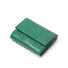 画像をギャラリービューアに読み込む, Woven Sheep Leather Trifold Wallet Short Card Holder