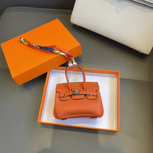 Load image into Gallery viewer, Inspired Mini Burkin Handbag Charm Vegan Leather Earphone Storage Bag
