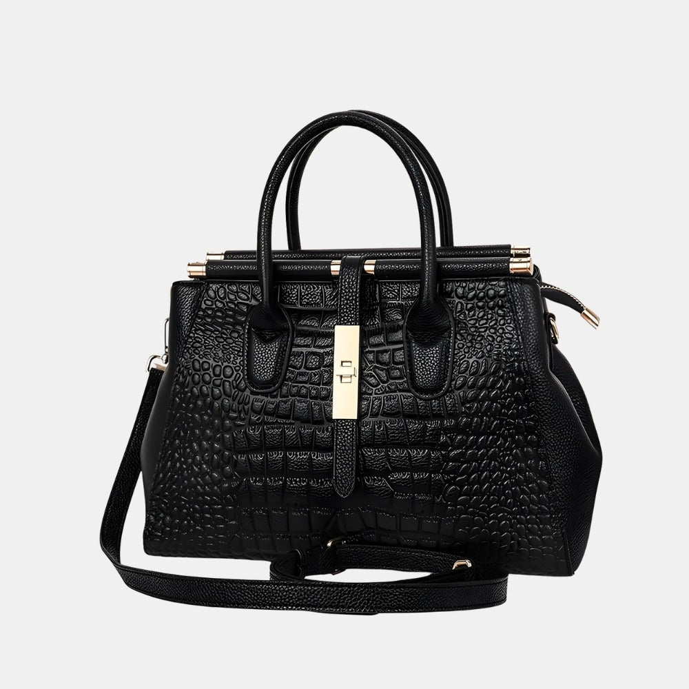 Crocodile-embossed Genuine Leather Women Tote Bag