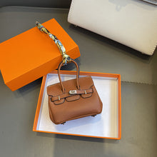 Load image into Gallery viewer, Inspired Mini Burkin Handbag Charm Vegan Leather Earphone Storage Bag