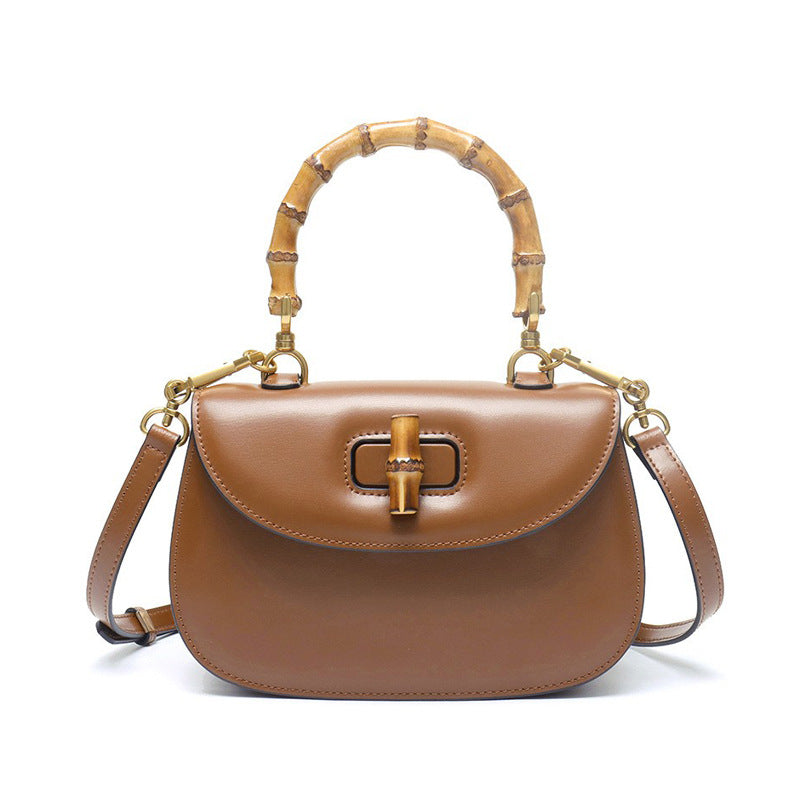 Genuine Leather Retro Bamboo Mini Bag