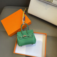 Load image into Gallery viewer, Inspired Mini Burkin Handbag Charm Vegan Leather Earphone Storage Bag