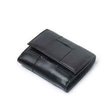 画像をギャラリービューアに読み込む, Woven Sheep Leather Trifold Wallet Short Card Holder