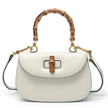 Load image into Gallery viewer, Genuine Leather Inspired Retro Bamboo Top Handle Mini Bag