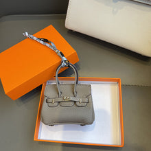 Load image into Gallery viewer, Inspired Mini Burkin Handbag Charm Vegan Leather Earphone Storage Bag