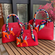 Load image into Gallery viewer, Top Grain Leather Inspired Bowling Shell Bag Handbag Woman