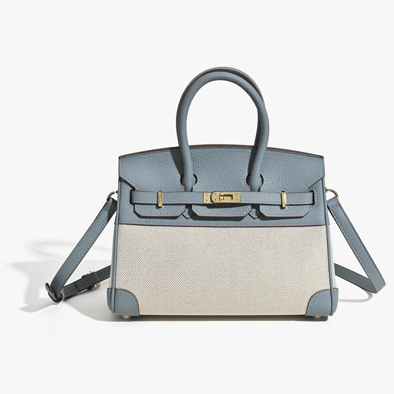 Inspired Berkin Toile Bag Canvas & Togo Leather Handbags