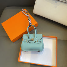 Load image into Gallery viewer, Inspired Mini Burkin Handbag Charm Vegan Leather Earphone Storage Bag