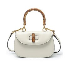 Load image into Gallery viewer, Genuine Leather Inspired Retro Bamboo Top Handle Mini Bag