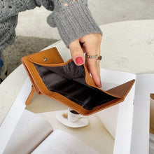画像をギャラリービューアに読み込む, Soft Leather Short Trifold Wallet Woman Genuine Leather Wallet Zipper Coin Purse