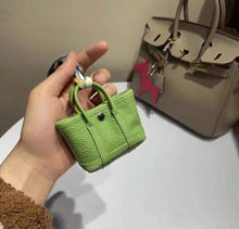 Load image into Gallery viewer, Top Grain Leather Inspired Mini Garden Party Bag Charm Holder for AirPods Pro
