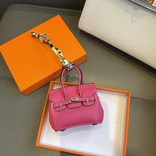 Load image into Gallery viewer, Inspired Mini Burkin Handbag Charm Vegan Leather Earphone Storage Bag