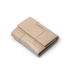画像をギャラリービューアに読み込む, Woven Sheep Leather Trifold Wallet Short Card Holder