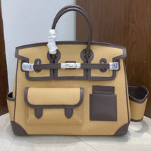 Load image into Gallery viewer, Inspired Limited Edition Berkin Cargo 35cm Canvas Swift Leather Handbags