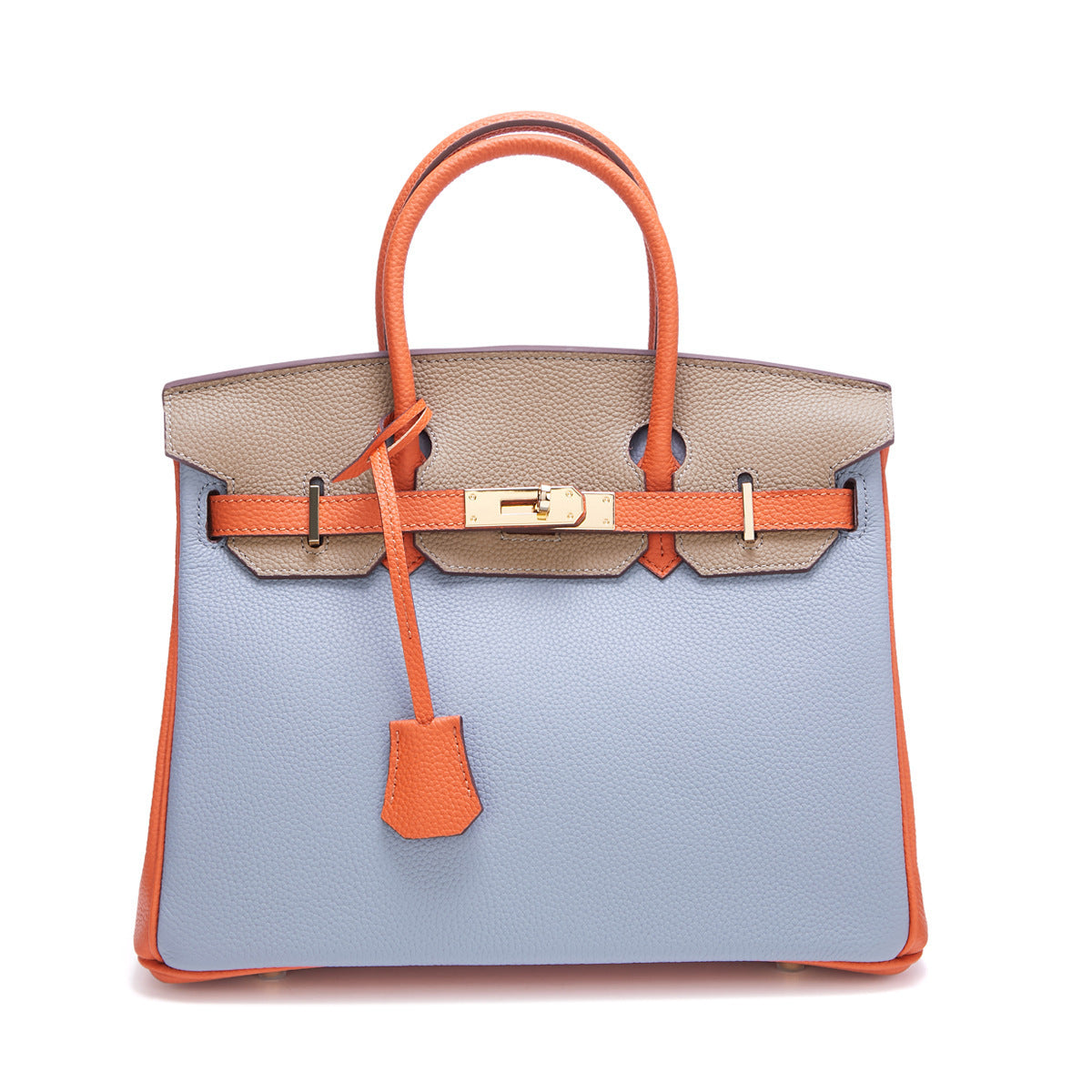 Bi Color Bag Togo Leather Multi Color Handbag Gold Hardware