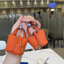 Load image into Gallery viewer, Top Grain Leather Inspired Mini Pictin Iconic Handbag Charm Holder for AirPods