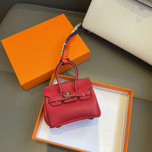 Load image into Gallery viewer, Inspired Mini Burkin Handbag Charm Vegan Leather Earphone Storage Bag