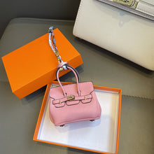 Load image into Gallery viewer, Inspired Mini Burkin Handbag Charm Vegan Leather Earphone Storage Bag
