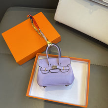 Load image into Gallery viewer, Inspired Mini Burkin Handbag Charm Vegan Leather Earphone Storage Bag
