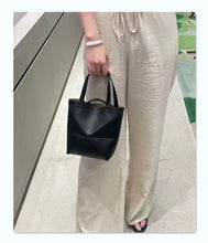 Load image into Gallery viewer, Top Grain Leather Inspired Puzzle Fold Tote Bag