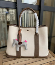 Load image into Gallery viewer, Canvas & Leather Inspired Garden Party Bag Contrast Color Handbags for Woman