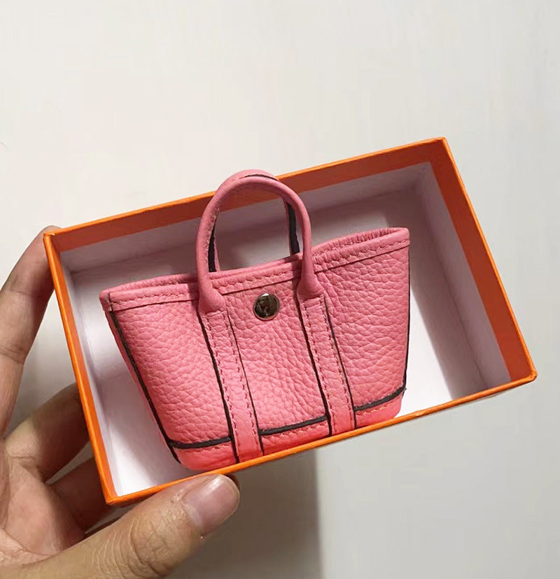 Top Grain Leather Inspired Mini Garden Party Bag Charm Holder for AirPods Pro