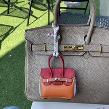 Load image into Gallery viewer, Inspired Mini Burkin Handbag Charm Vegan Leather Earphone Storage Bag