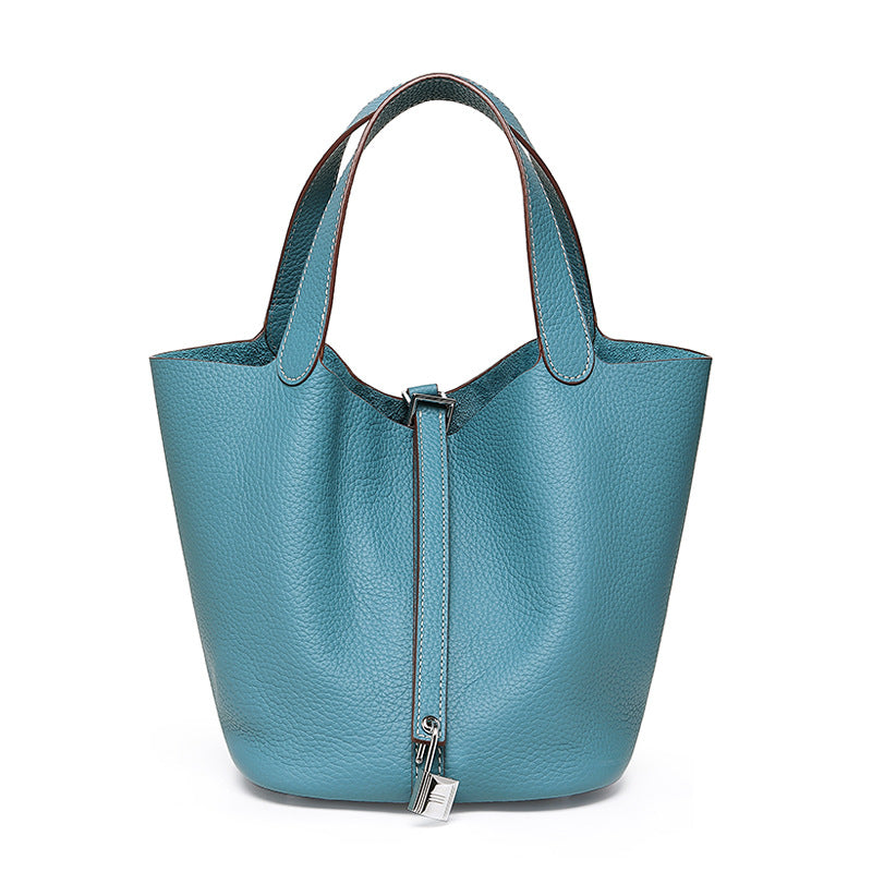 Top Grain Leather Lock Tote Bag New Colors