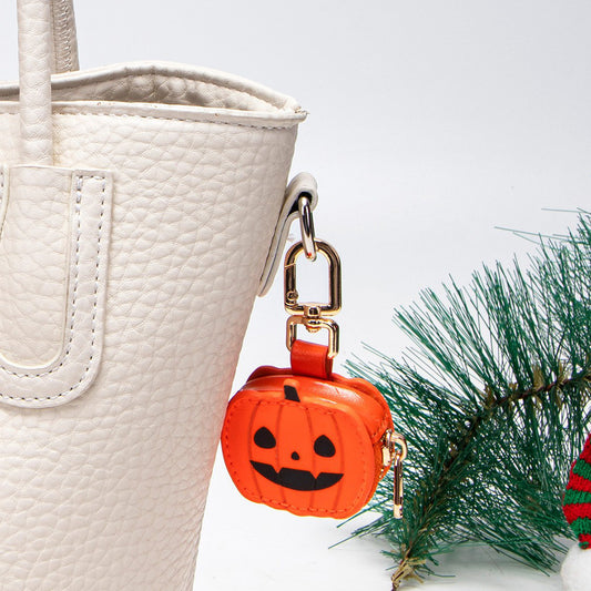 Halloween Pumpkin Keychain | Jack-O'-Lantern Coin Purse / Bag Charm