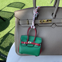 Load image into Gallery viewer, Inspired Mini Burkin Handbag Charm Vegan Leather Earphone Storage Bag