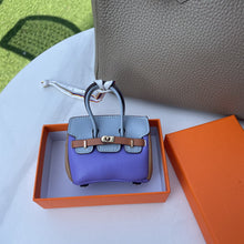 Load image into Gallery viewer, Inspired Mini Burkin Handbag Charm Vegan Leather Earphone Storage Bag