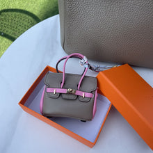 Load image into Gallery viewer, Inspired Mini Burkin Handbag Charm Vegan Leather Earphone Storage Bag