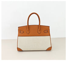 Load image into Gallery viewer, Inspired Berkin Bag Canvas & Togo Leather Handbags | Automatic 20% OFF at Checkout