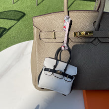 Load image into Gallery viewer, Inspired Mini Burkin Handbag Charm Vegan Leather Earphone Storage Bag