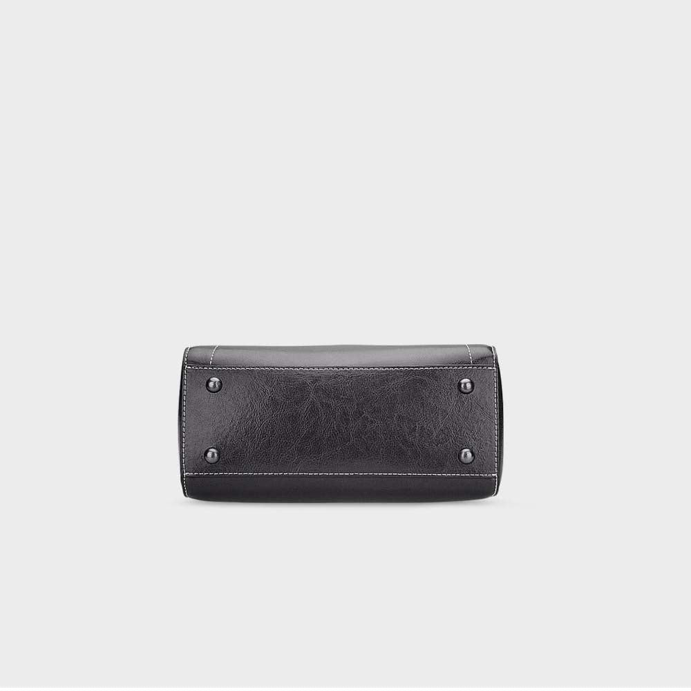 Genuine Leather Handbag - Top Grain Cowhide Square Bag