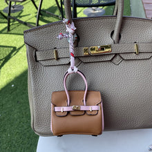 Load image into Gallery viewer, Inspired Mini Burkin Handbag Charm Vegan Leather Earphone Storage Bag