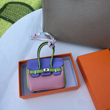 Load image into Gallery viewer, Inspired Mini Burkin Handbag Charm Vegan Leather Earphone Storage Bag