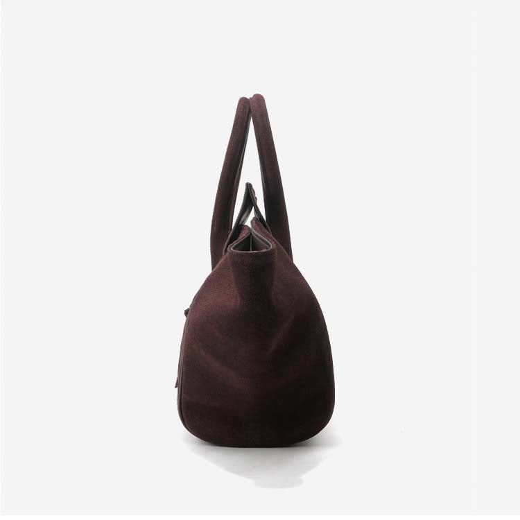 Large Capacity Suede Smile Handbag in Retro Street Style