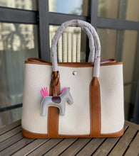 Load image into Gallery viewer, Canvas & Leather Inspired Garden Party Bag Contrast Color Handbags for Woman