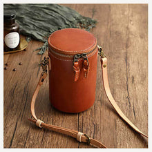 Load image into Gallery viewer, Retro Vegetable Tanned Leather Small Bucket Bags Genuine Leather Purses
