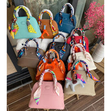 Load image into Gallery viewer, Top Grain Leather Inspired Bowling Shell Bag Handbag Woman