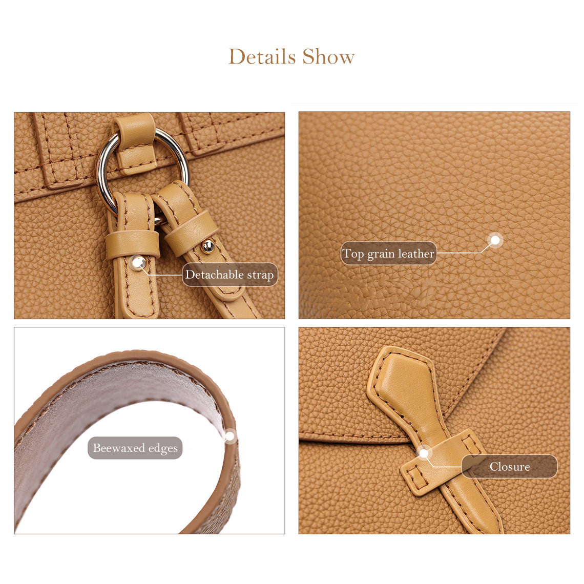 HANDSEWGIFT Top Grain Leather Women Tote Backpack DIY Kit