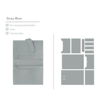 Load image into Gallery viewer, Blue Gray Bearn Card Holder Leather Kits - POPSEWING® DIY Kit Projects