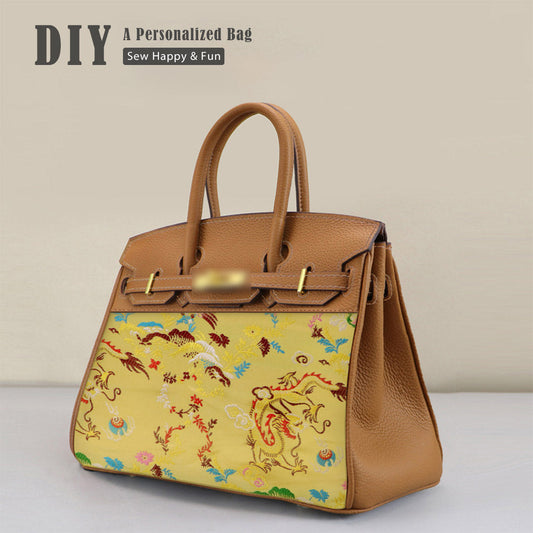 HANDSEWGIFT Top Grain Leather Dustbag Recycle Platinum Bag DIY Kit